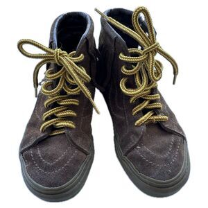 Vans Kids Unisex Brown Suede Leather SK8 Hi Fringe Moccasin Ankle Sneakers 12.5